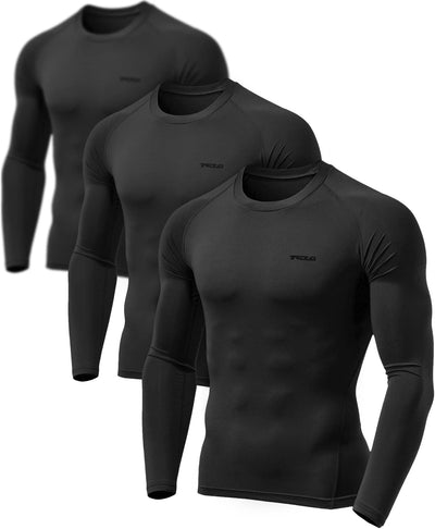 Men'S UPF 50+ Compression Shirts, Cool Dry Long Sleeve Athletic Tops, Sports Baselayer Workout Shirt