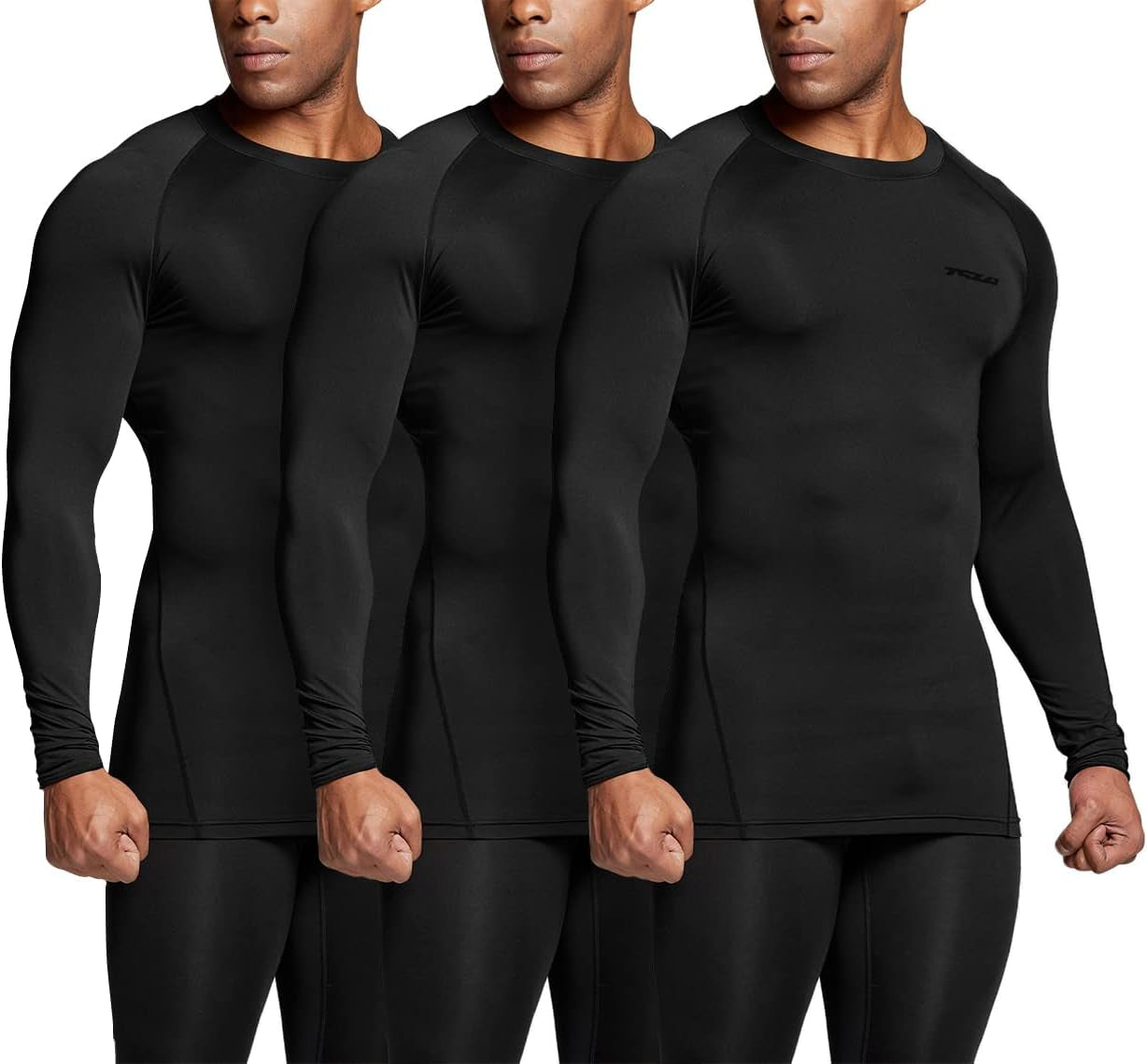 Men'S UPF 50+ Compression Shirts, Cool Dry Long Sleeve Athletic Tops, Sports Baselayer Workout Shirt