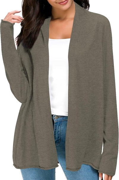 Women'S Long Sleeve Open Front Casual Thin Cardigan