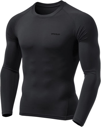 Men'S UPF 50+ Compression Shirts, Cool Dry Long Sleeve Athletic Tops, Sports Baselayer Workout Shirt