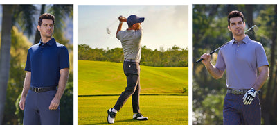 Polo Shirts for Men Short Sleeve Dry Fit Shirts Printed Collar Casual Golf Polo Shirts