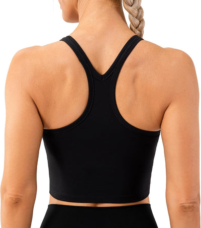 Women'S Racerback Sports Bras Yoga Crop Top with Built in Bra