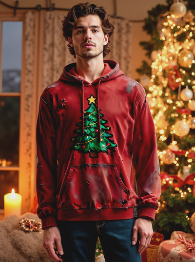Hoodie homme sapin de Noël