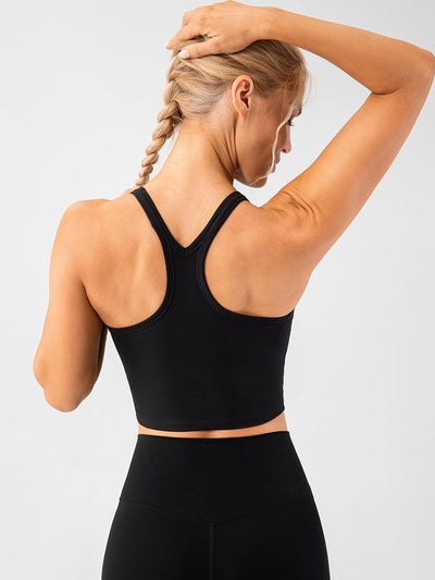 Women'S Racerback Sports Bras Yoga Crop Top with Built in Bra