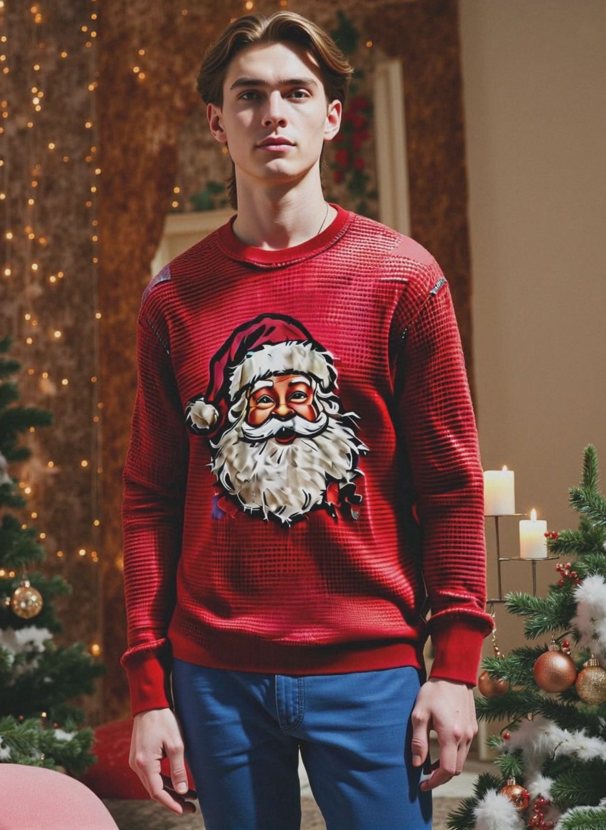 Men's Christmas man printed casual top